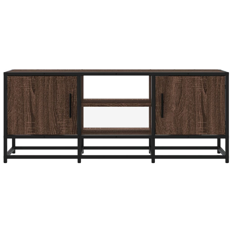 Dulap TV, stejar maro, 100x35x41 cm, lemn prelucrat și metal