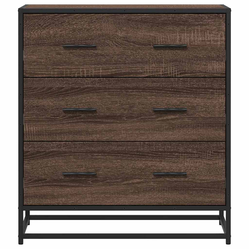 Dulap, stejar maro, 68x35x76 cm, lemn prelucrat și metal