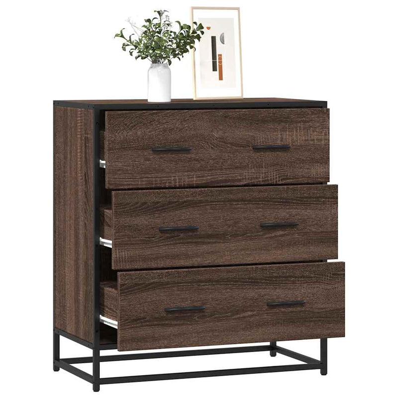 Dulap, stejar maro, 68x35x76 cm, lemn prelucrat și metal
