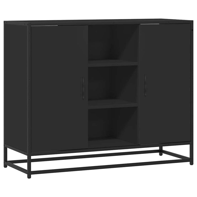 Servantă, negru, 92x35x76 cm, lemn prelucrat