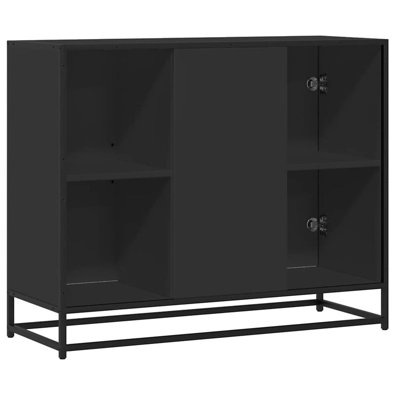 Servantă, negru, 92x35x76 cm, lemn prelucrat