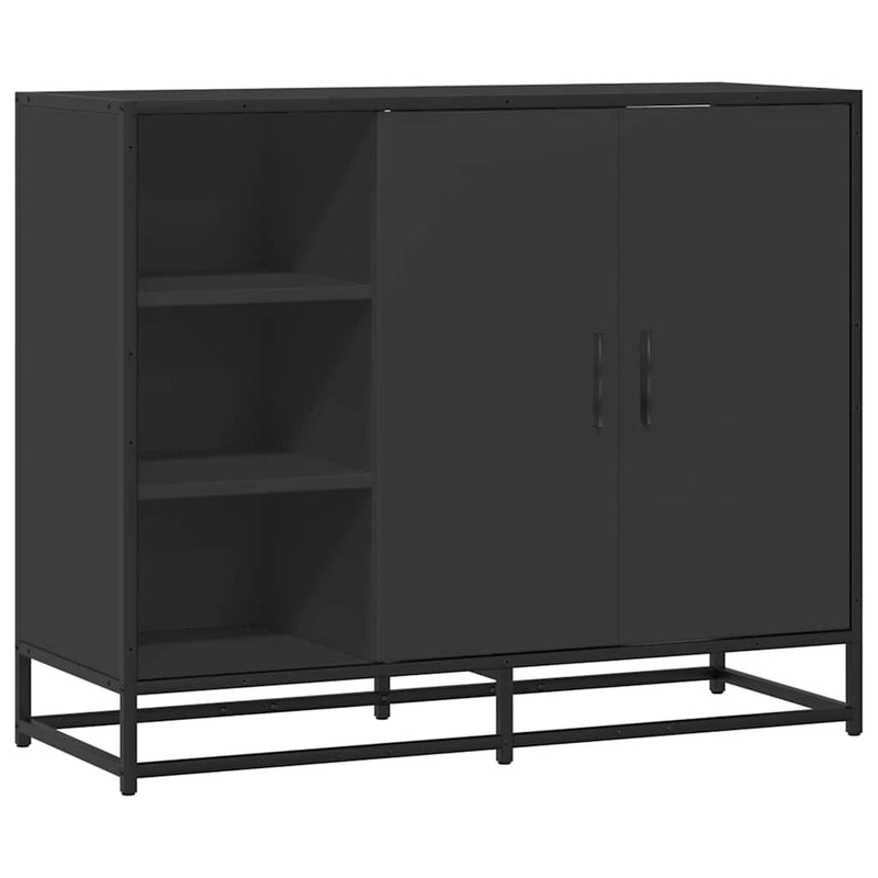 Servantă, negru, 92x35x76 cm, lemn prelucrat