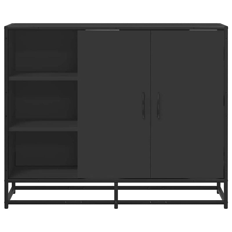 Servantă, negru, 92x35x76 cm, lemn prelucrat