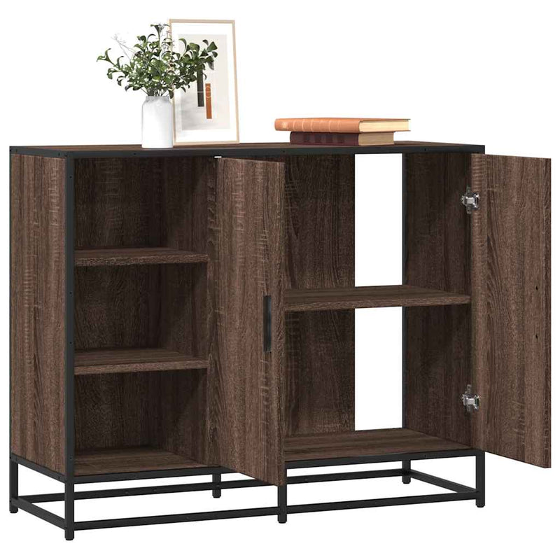 Dulap, stejar maro, 92x35x76 cm, lemn prelucrat