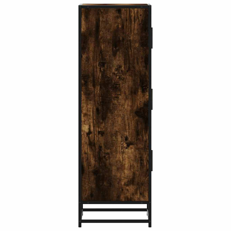 Dulapuru stejar afumat 35,5x35x106,5 cm lemn și metal prelucrat