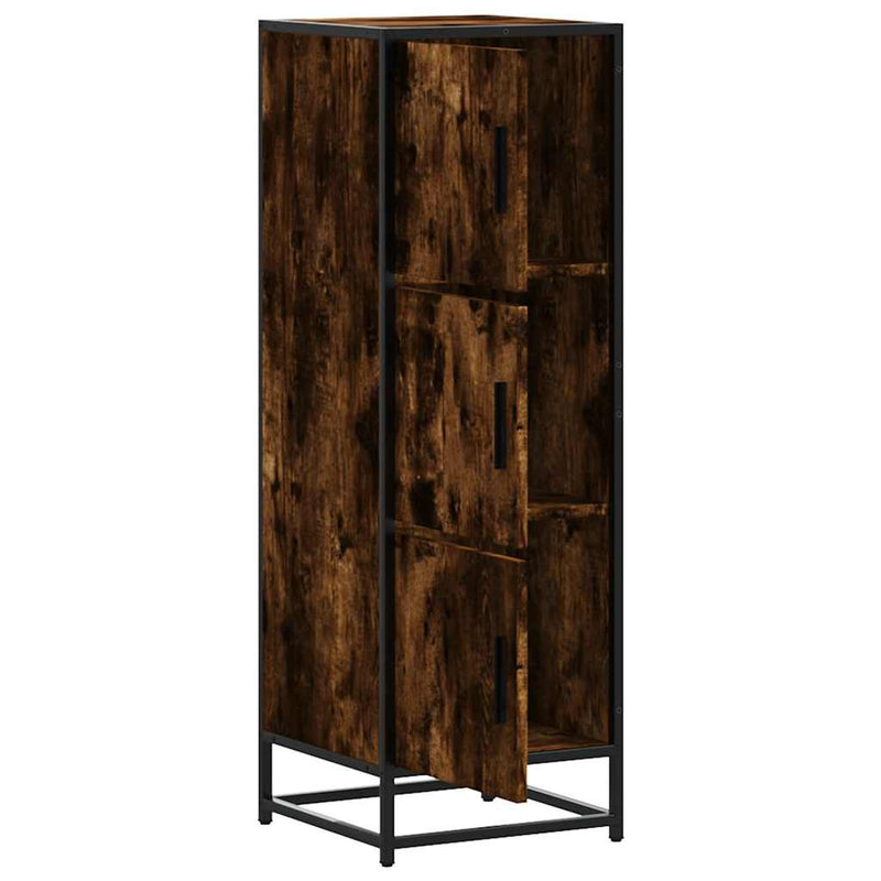 Dulapuru stejar afumat 35,5x35x106,5 cm lemn și metal prelucrat
