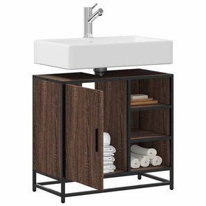 Dulap pentru chiuvetă de baie stejar maro 65x33x60 cm lemn