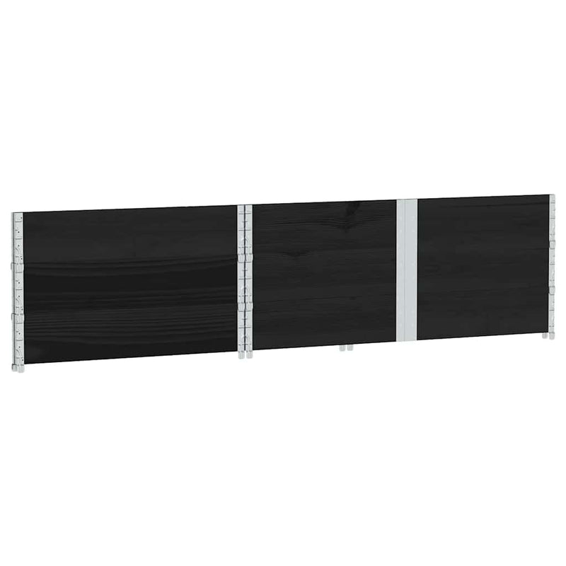Rame pentru paleți, 3 buc., negru, 150x100 cm, lemn masiv pin