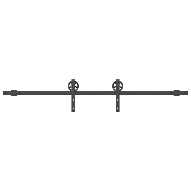 Set feronerie pentru uși glisante, negru, 200 cm, oțel