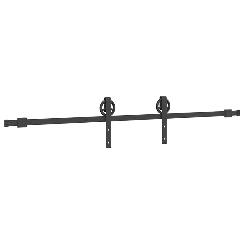 Set feronerie pentru uși glisante, negru, 200 cm, oțel
