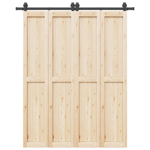 Set feronerie pentru ușă glisantă, negru, 183 cm, oțel