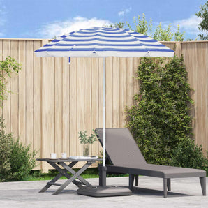 Parasol de Grădină 240 cm Poliester 170T Albastru și Alb