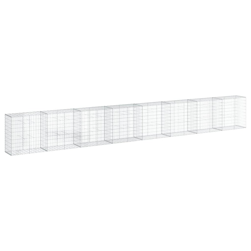 Coș gabion cu capac, 800x50x100 cm, fier galvanizat