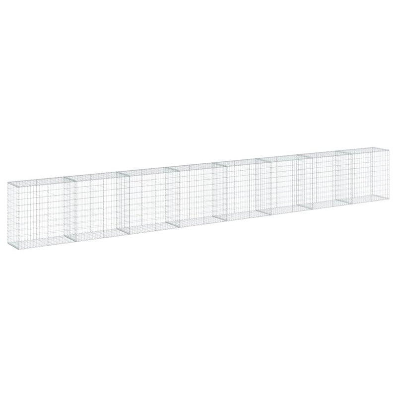 Coș gabion cu capac, 800x50x100 cm, fier galvanizat