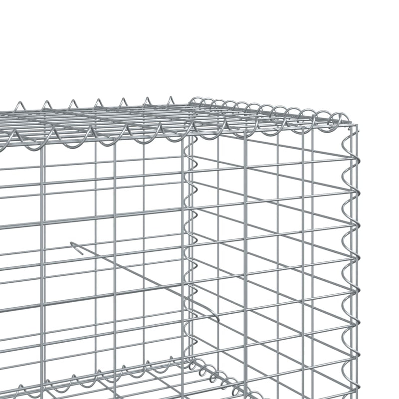Coș gabion cu capac, 800x100x50 cm, fier galvanizat