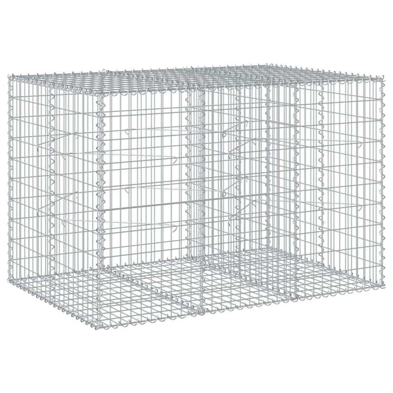 Coș gabion cu capac, 150x100x100 cm, fier galvanizat