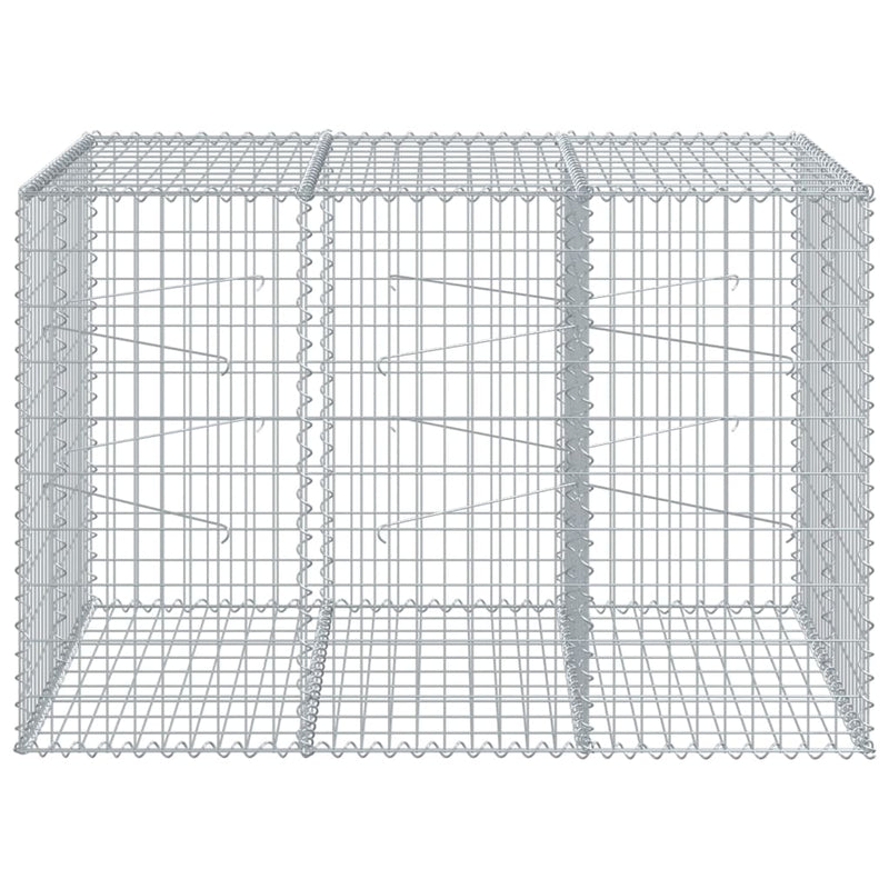 Coș gabion cu capac, 150x100x100 cm, fier galvanizat