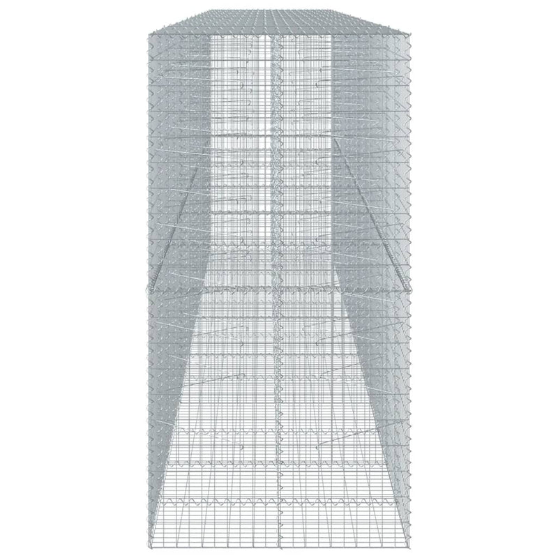 Coș gabion cu capac, 650x100x200 cm, fier galvanizat