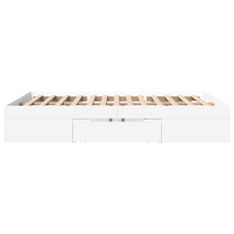 Cadru de pat, alb, 150x200 cm, lemn prelucrat