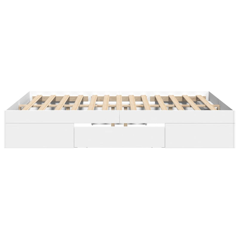 Cadru de pat, alb, 140x200 cm, lemn prelucrat