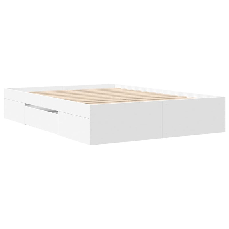 Cadru de pat, alb, 120x200 cm, lemn prelucrat