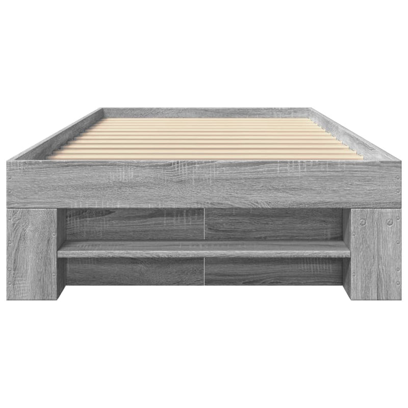 Cadru de pat, gri sonoma, 100x200 cm, lemn prelucrat