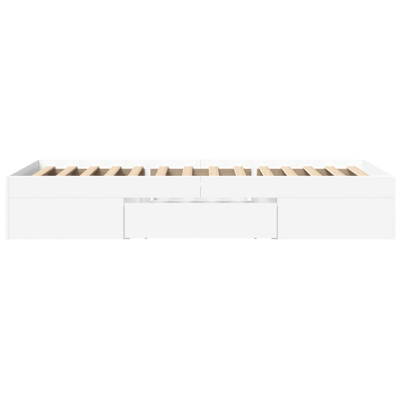 Cadru de pat, alb, 90x200 cm, lemn prelucrat