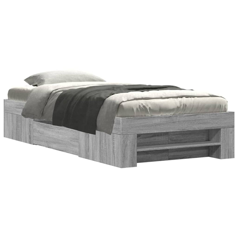 Cadru de pat, gri sonoma, 90x190 cm, lemn prelucrat