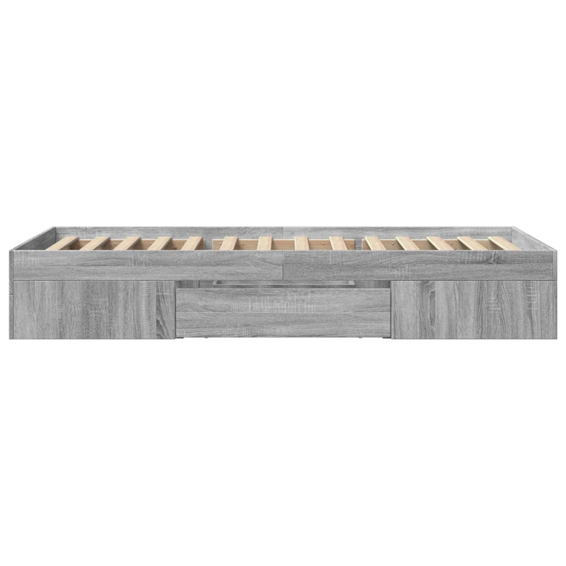 Cadru de pat, gri sonoma, 90x190 cm, lemn prelucrat