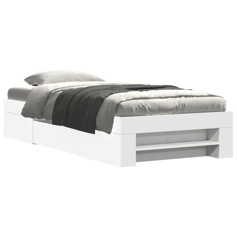 Cadru de pat, alb, 75x190 cm, lemn prelucrat