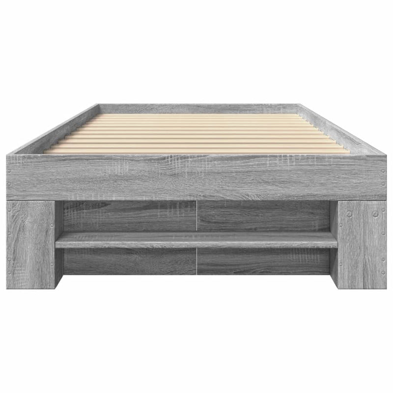 Cadru de pat, gri sonoma, 75x190 cm, lemn prelucrat
