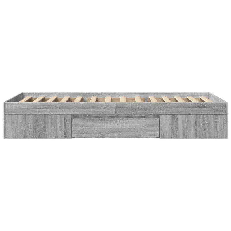 Cadru de pat, gri sonoma, 75x190 cm, lemn prelucrat