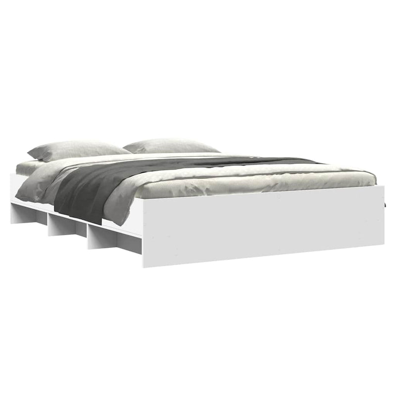 Cadru de pat, alb, 150x200 cm, lemn prelucrat