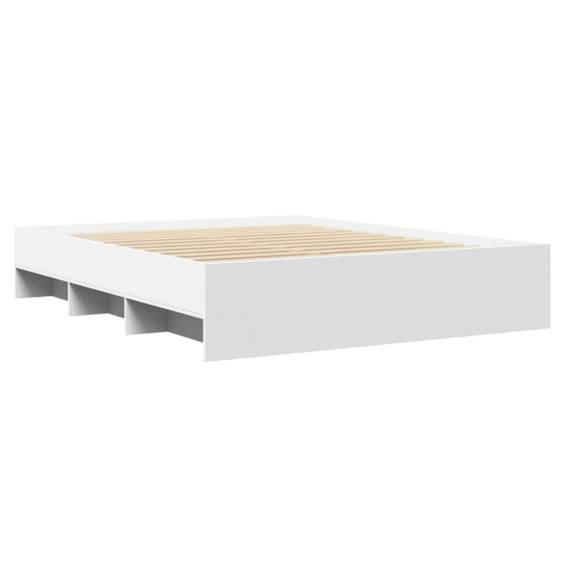 Cadru de pat, alb, 150x200 cm, lemn prelucrat