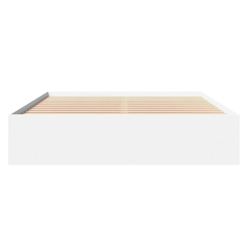 Cadru de pat, alb, 150x200 cm, lemn prelucrat