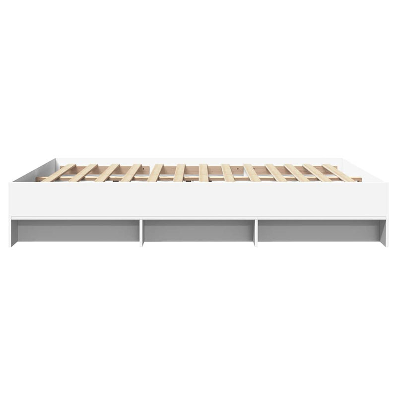 Cadru de pat, alb, 150x200 cm, lemn prelucrat