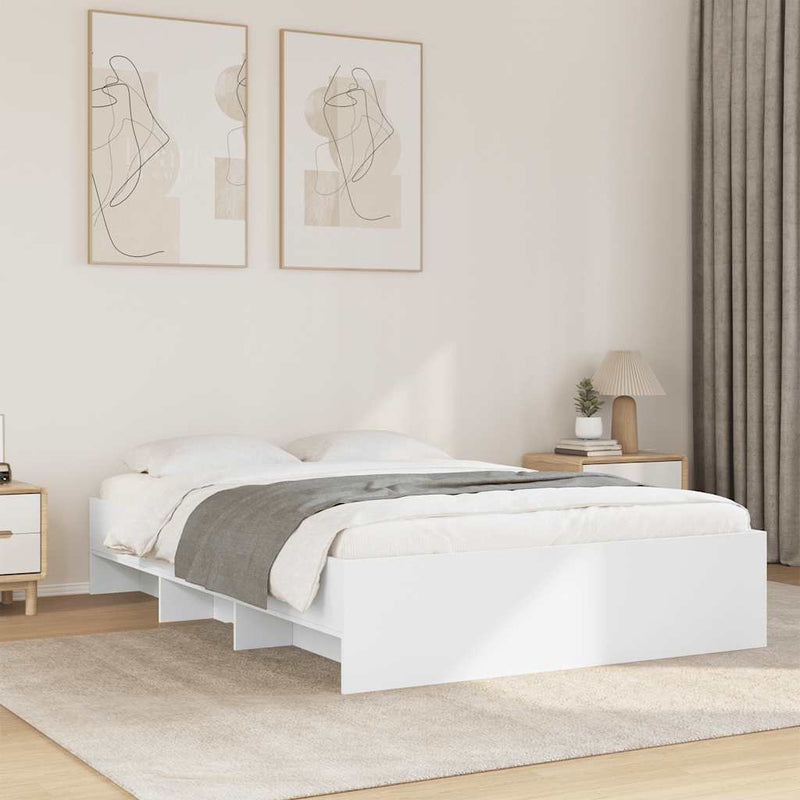 Cadru de pat, alb, 140x200 cm, lemn prelucrat