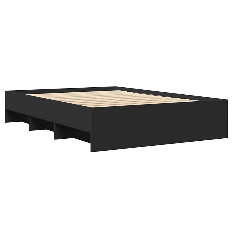 Cadru de pat, negru, 140x200 cm, lemn prelucrat