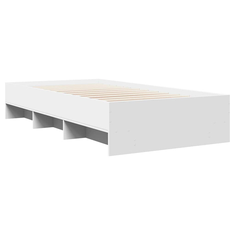 Cadru de pat, alb, 100x200 cm, lemn prelucrat