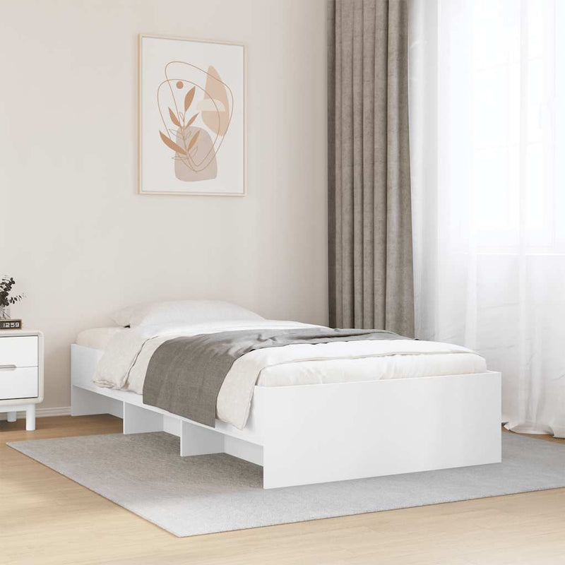 Cadru de pat, alb, 100x200 cm, lemn prelucrat