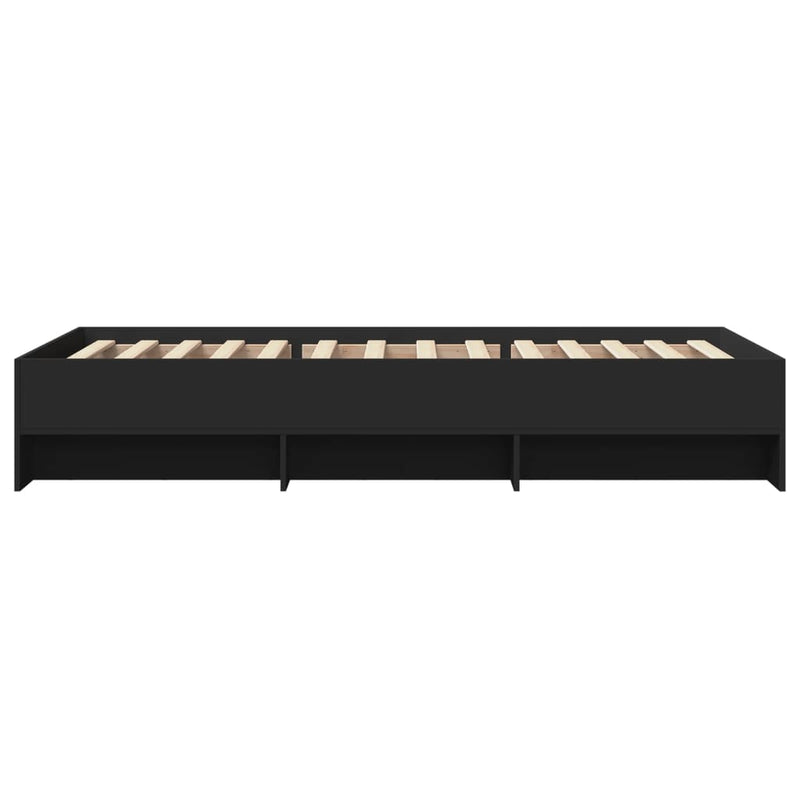 Cadru de pat, negru, 100x200 cm, lemn prelucrat