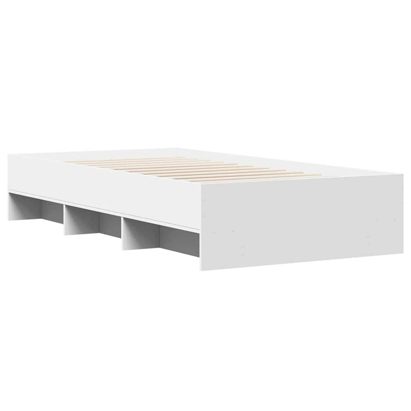 Cadru de pat, alb, 90x200 cm, lemn prelucrat