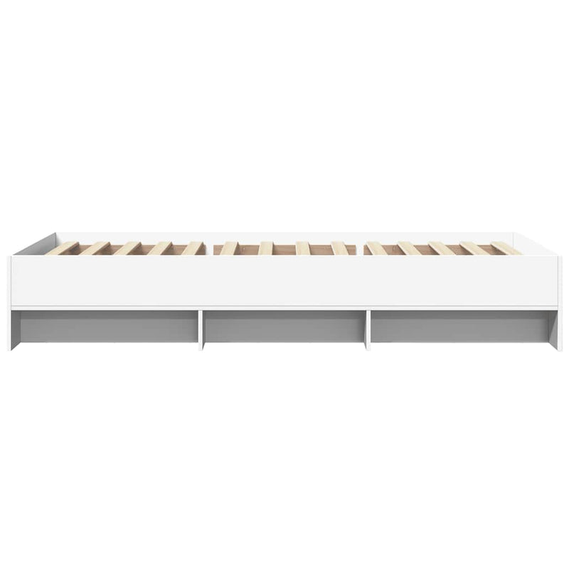 Cadru de pat, alb, 90x200 cm, lemn prelucrat