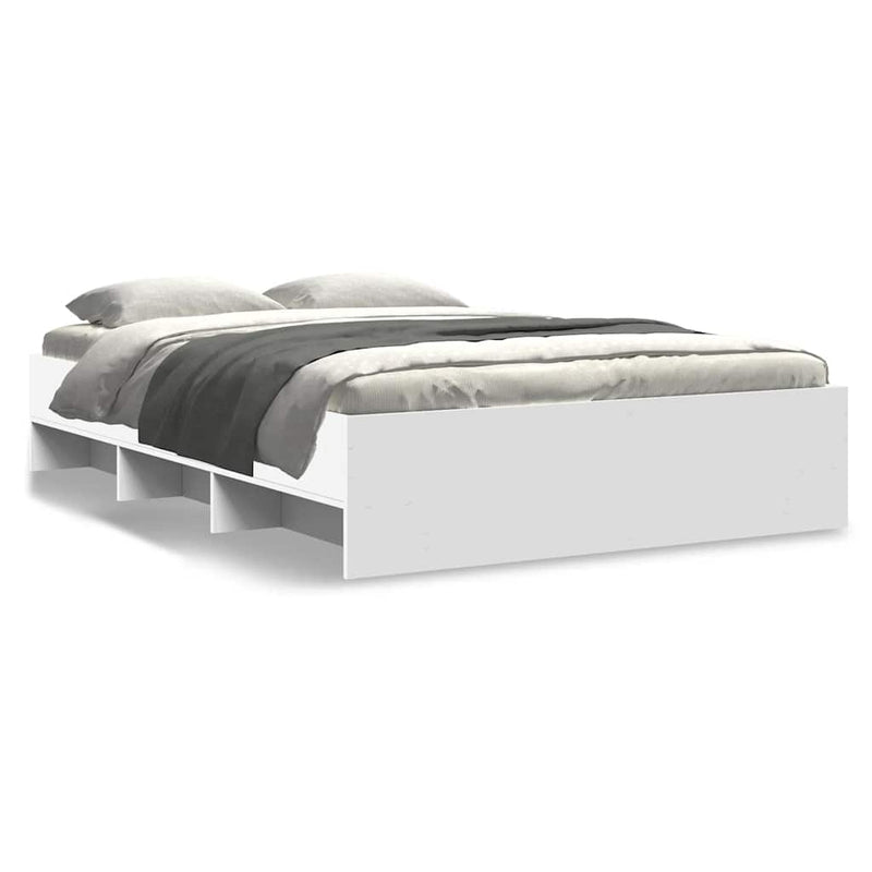 Cadru de pat, alb, 140x190 cm, lemn prelucrat