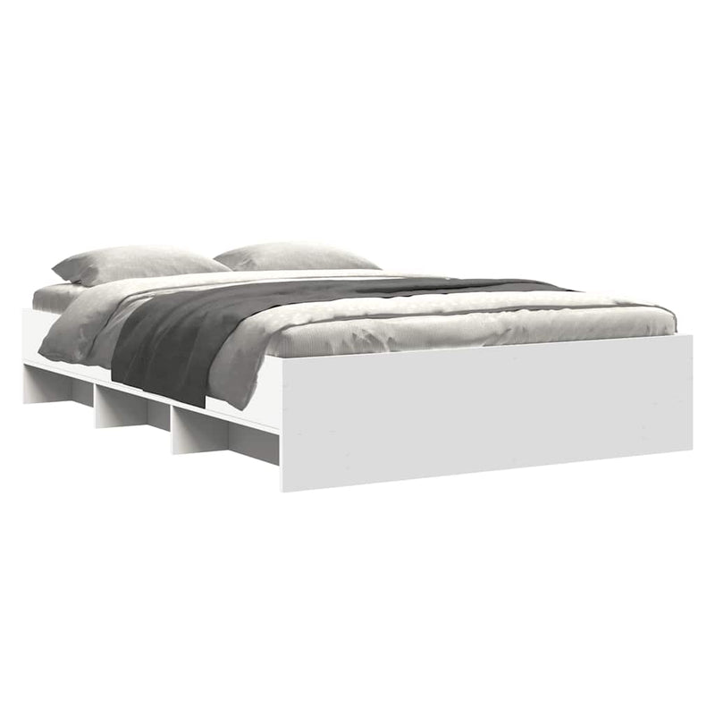 Cadru de pat, alb, 140x190 cm, lemn prelucrat
