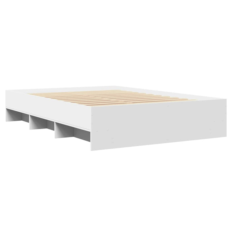 Cadru de pat, alb, 140x190 cm, lemn prelucrat