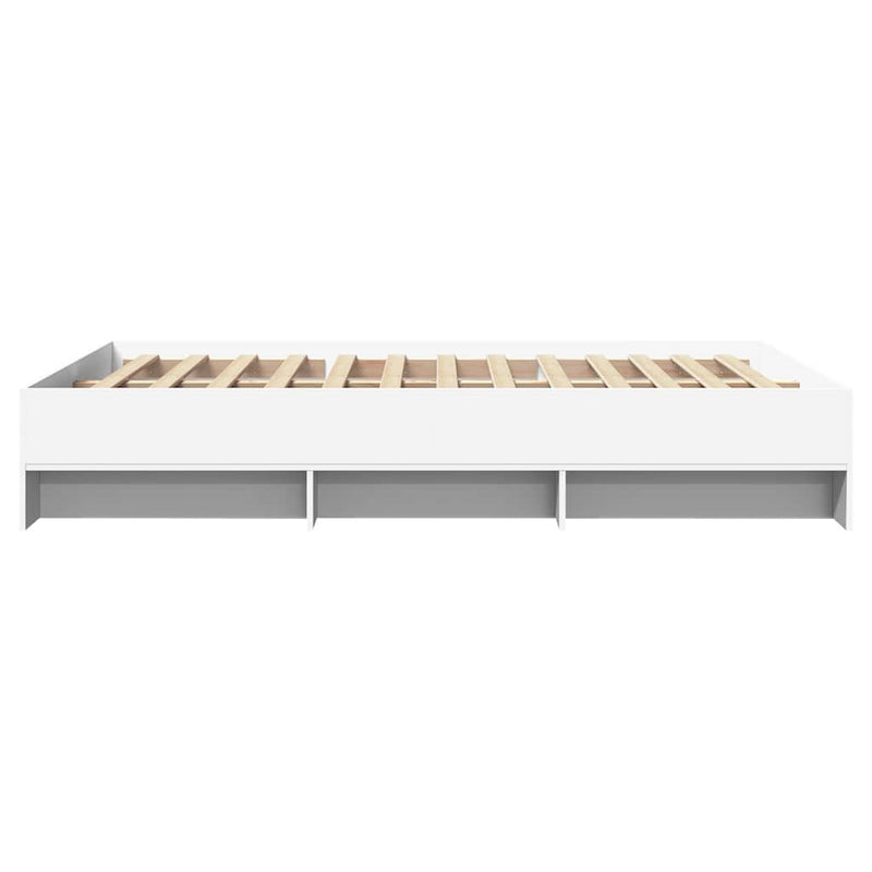 Cadru de pat, alb, 140x190 cm, lemn prelucrat