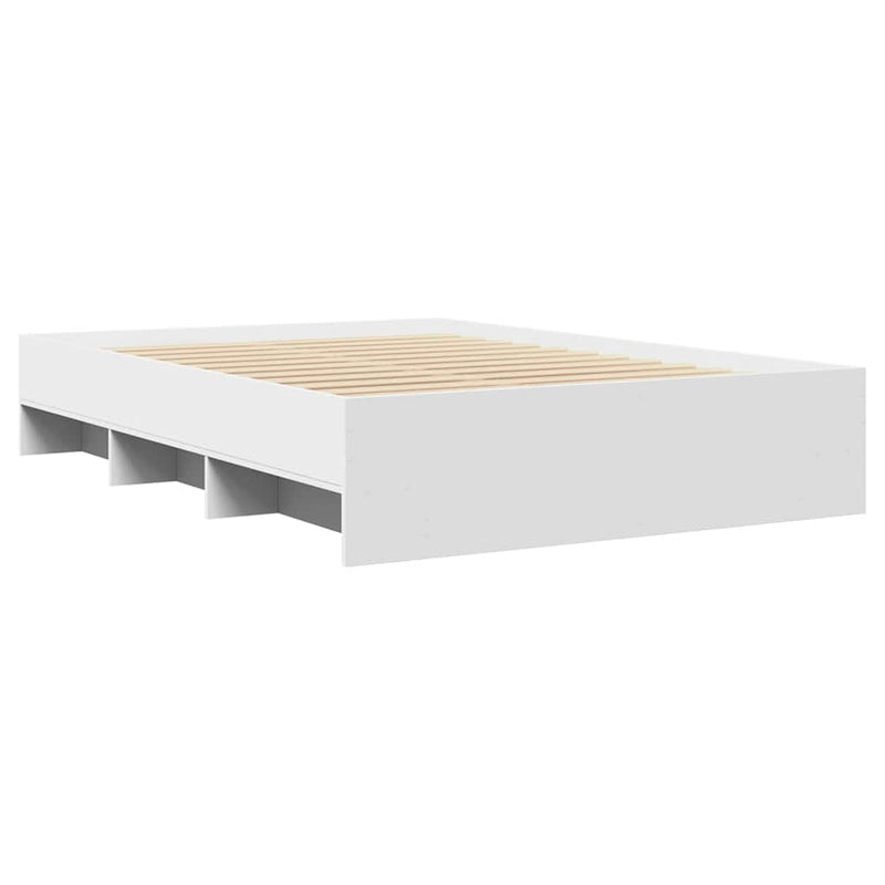 Cadru de pat, alb, 140x190 cm, lemn prelucrat
