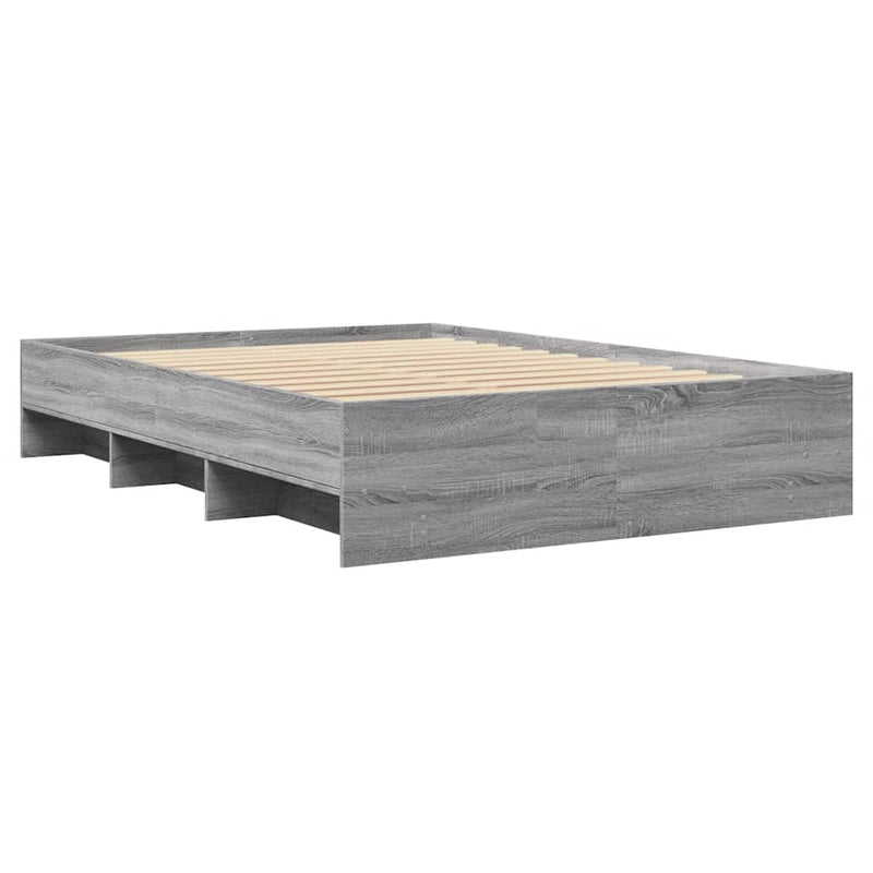 Cadru de pat, gri sonoma, 140x190 cm, lemn prelucrat