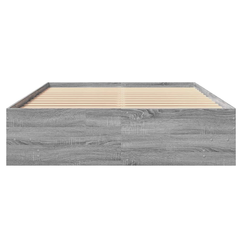Cadru de pat, gri sonoma, 140x190 cm, lemn prelucrat